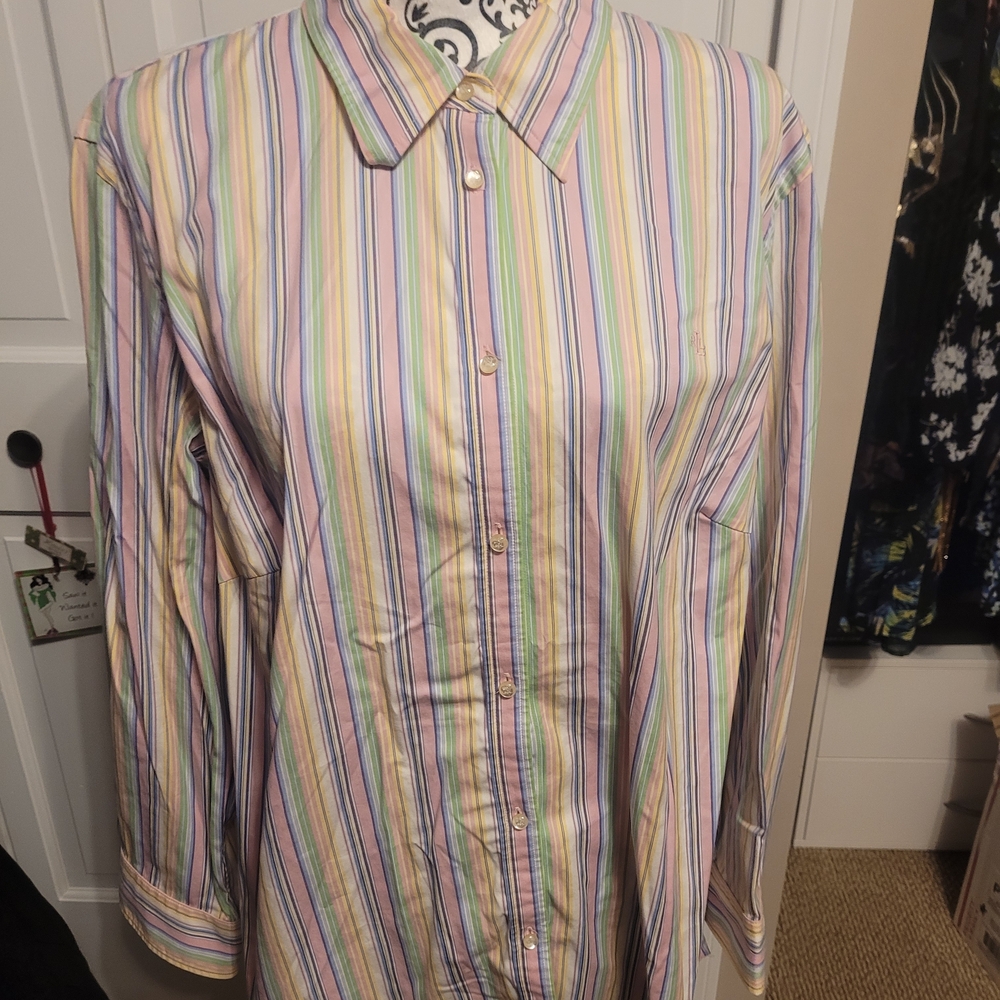Lauren By Ralph Lauren Multicolor Striped Women's Shirt